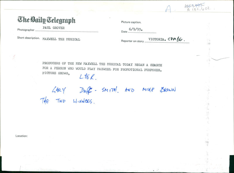 Maxwell The Musical - Vintage Photograph