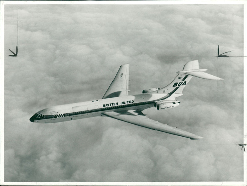 Vickers VC10 in flight. - Vintage Photograph