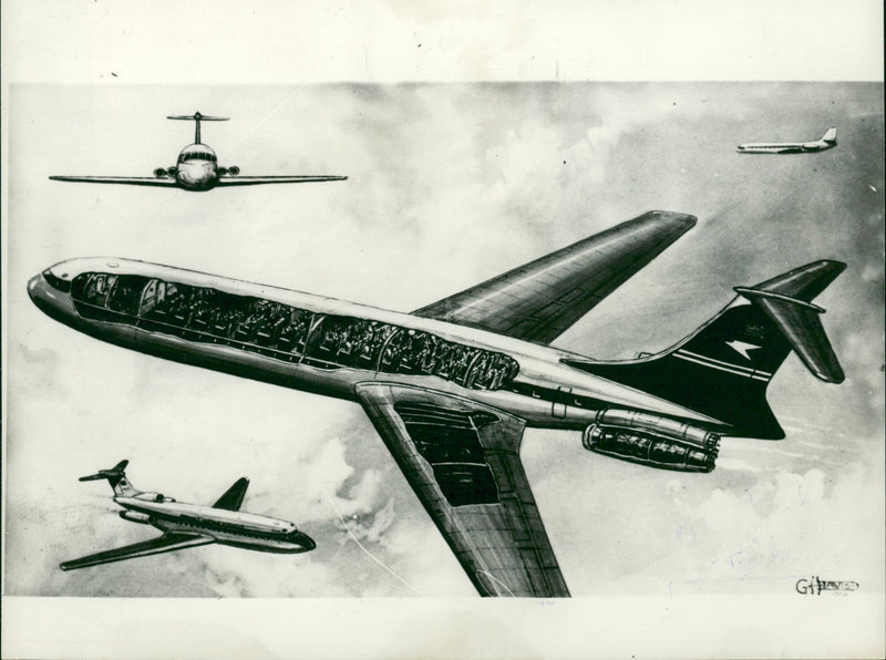 Vickers VC10 Jet airliner - Vintage Photograph