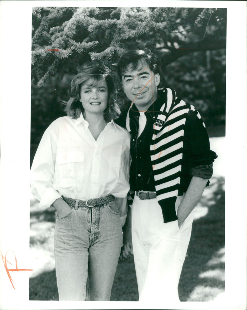 Andrew  Lloyd and Madeleine  gurdon. - Vintage Photograph
