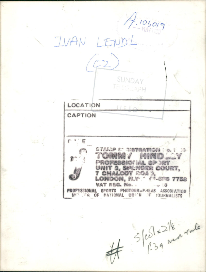 Tennis Player Ivan Lendl - Vintage Photograph