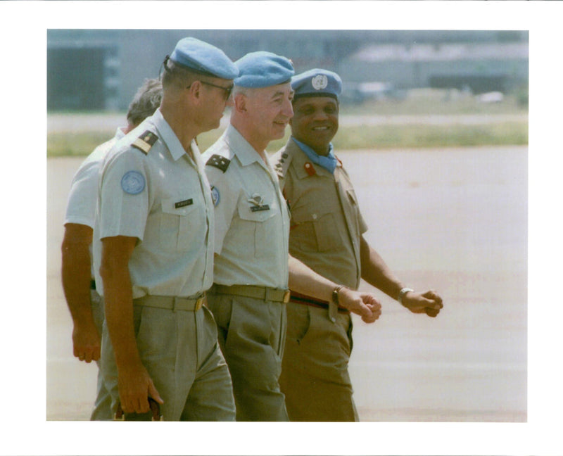 Gen. Betrand Lapresle and Momcilo Perisic. - Vintage Photograph