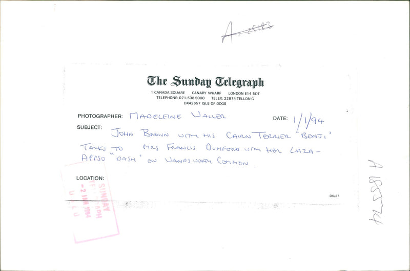 John Brown with his Cairn Terrier. - Vintage Photograph