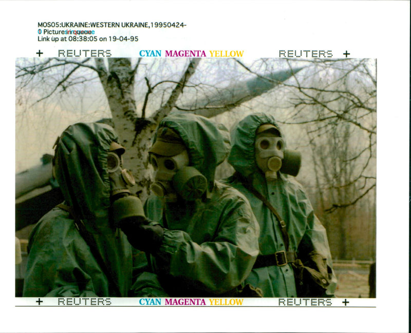 Ukraine: Nuclear Industry: Ukrainian Army Soldiers. - Vintage Photograph