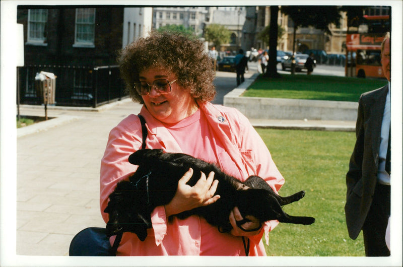 Woman with a dog. - Vintage Photograph