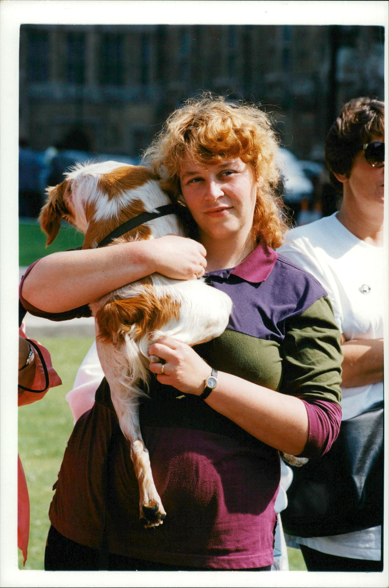 Woman with a dog. - Vintage Photograph