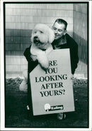A man with a dog. - Vintage Photograph