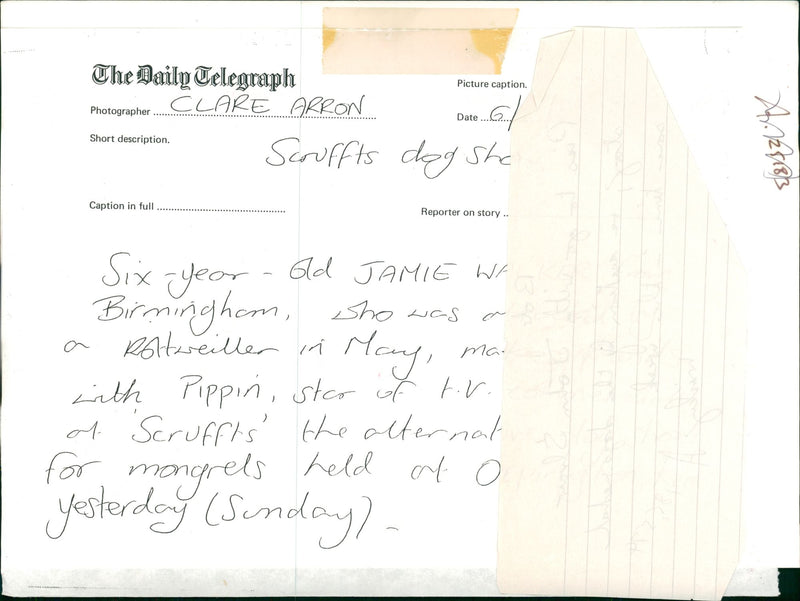 jamie with her rotweiller - Vintage Photograph