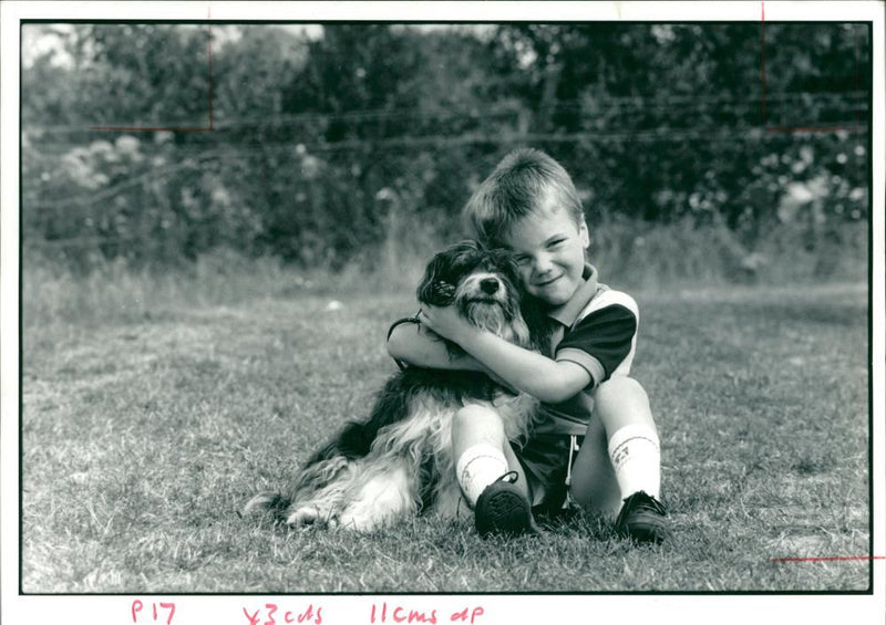 jamie with her rotweiller - Vintage Photograph