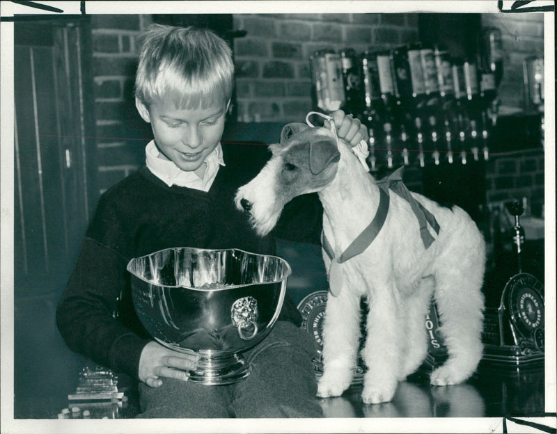 wire fox dog and eric pedersen - Vintage Photograph