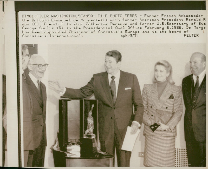 Ronald Reagan and emmanuel margerie - Vintage Photograph