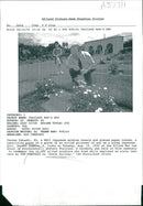 Tsuneo takashi 80 a wwii japanese solidier kneels and places. - Vintage Photograph