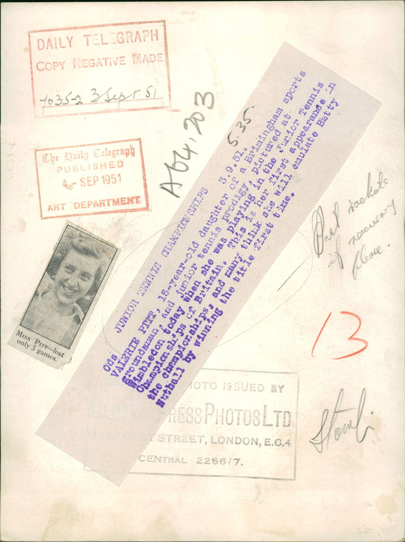 Valerie Pitt - Vintage Photograph