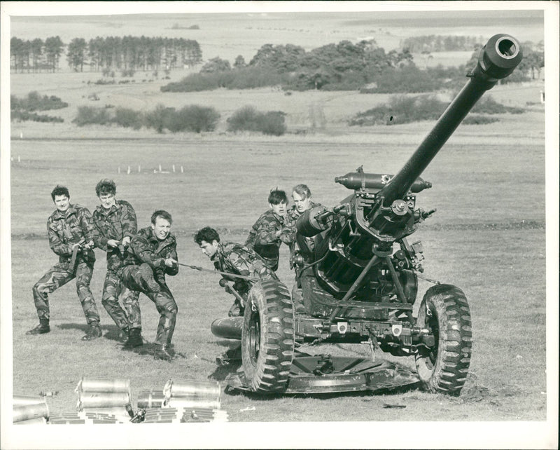 Towed light gun. - Vintage Photograph