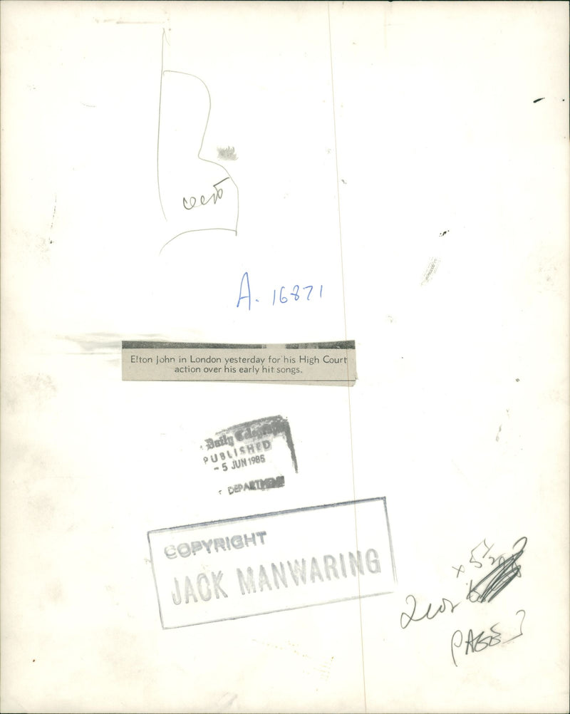 Elton John Singer. - Vintage Photograph