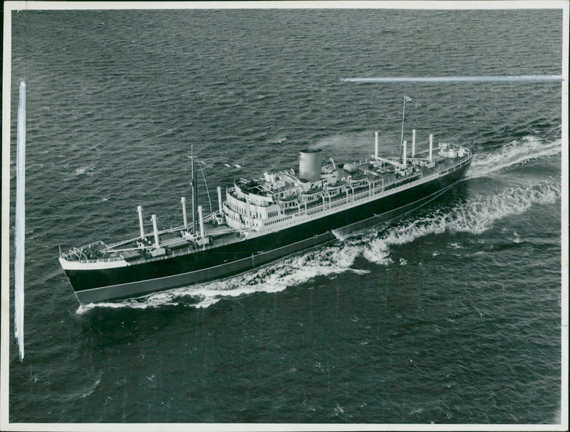 The liner MS Rangitane Ship. - Vintage Photograph