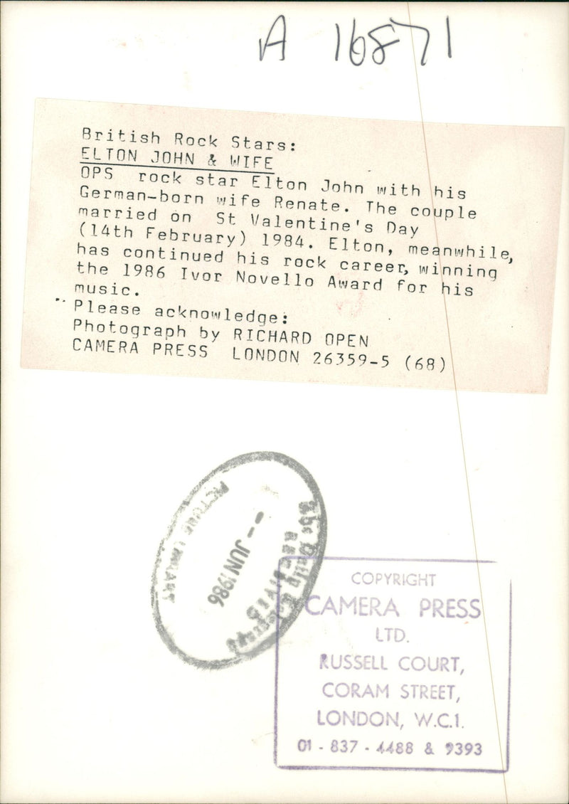 Elton John - Vintage Photograph