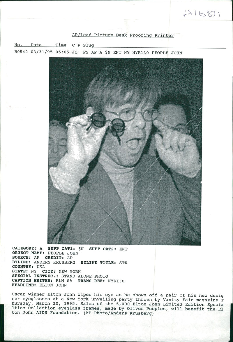 Elton John - Vintage Photograph