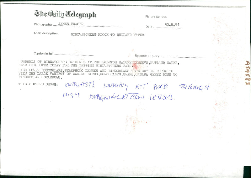 Bird Watchers at the Egleton Nature Reserve - Vintage Photograph