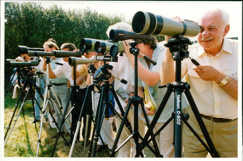 Bird Watchers at the Egleton Nature Reserve - Vintage Photograph