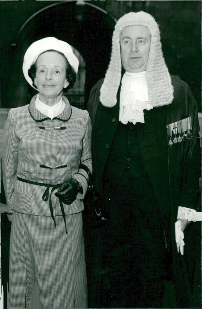 Sir Ian Percival with his wife Lady Judy Percival. - Vintage Photograph