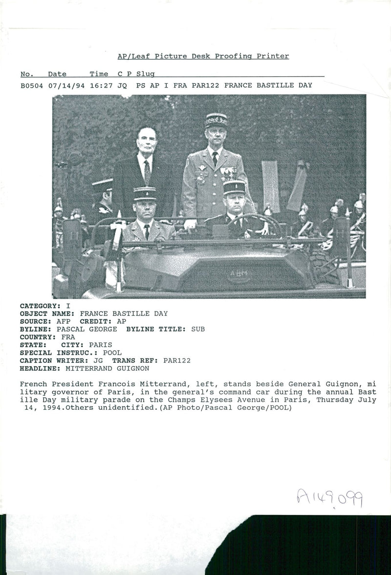 francois mitterand and guignon - Vintage Photograph