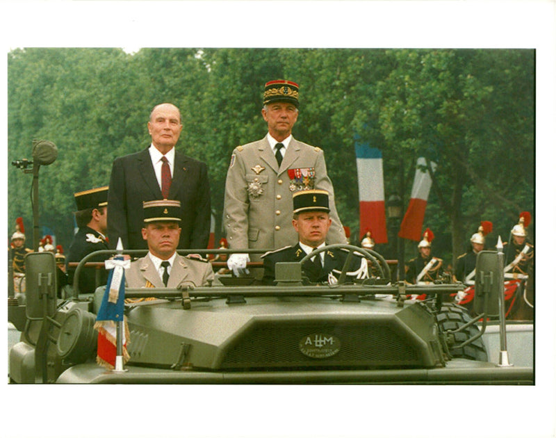 francois mitterand and guignon - Vintage Photograph