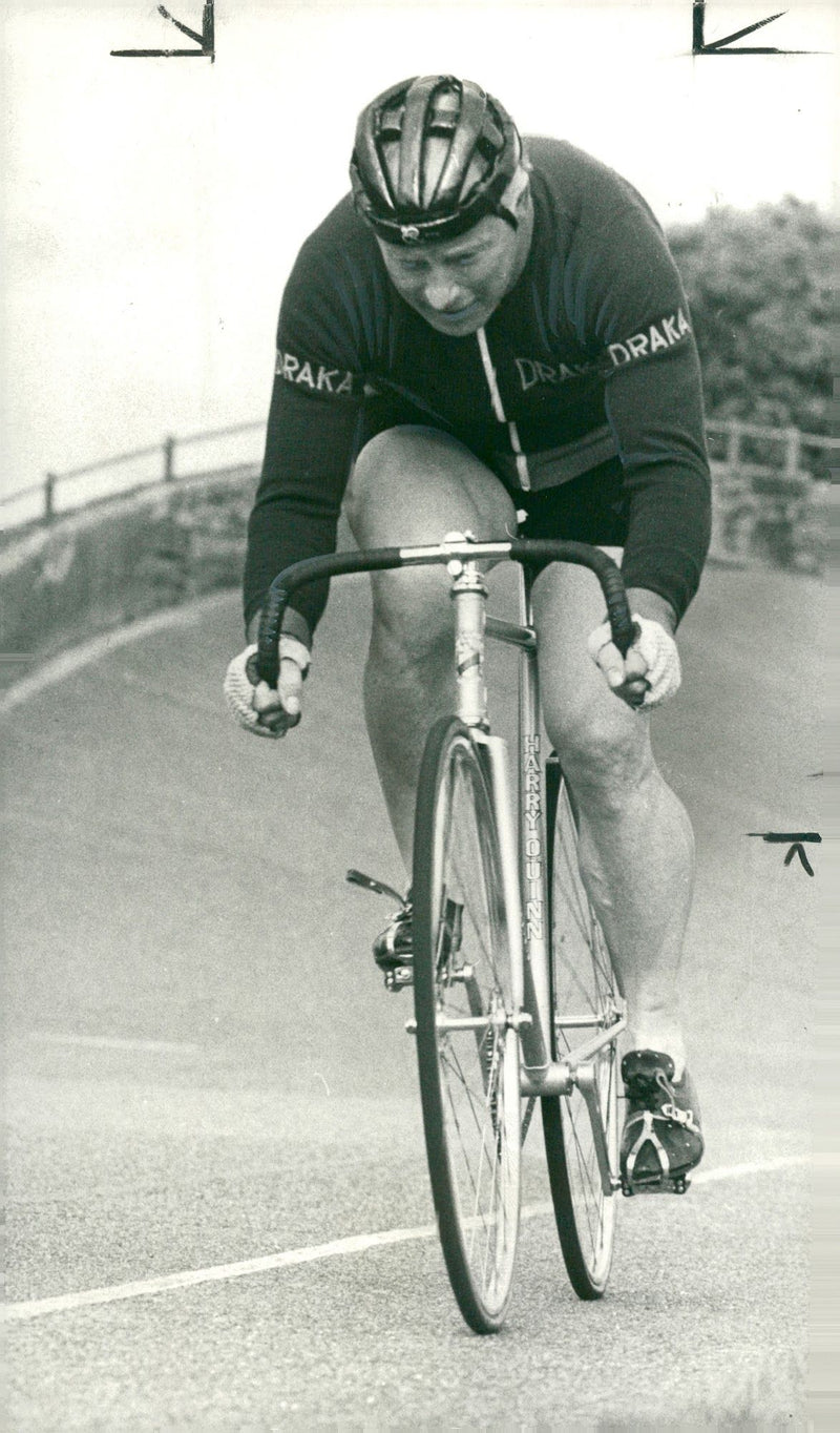 Reg Harris British cyclist. - Vintage Photograph