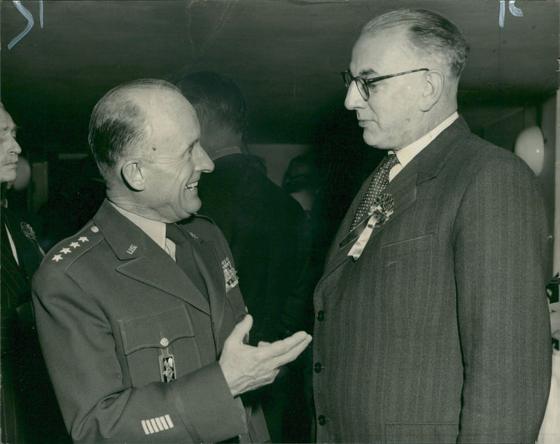 Alfred Gruenther with mr. frank. - Vintage Photograph