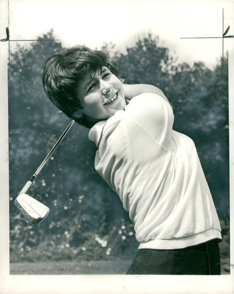 Golfer Beverly Huke practising at the Burhill Golf Club - Vintage Photograph