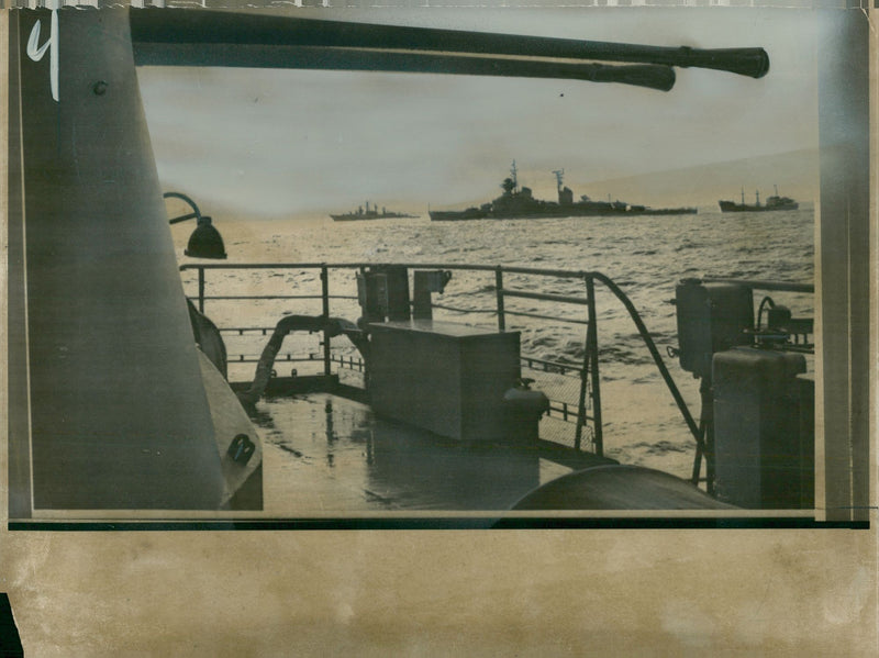 russian war ship - Vintage Photograph