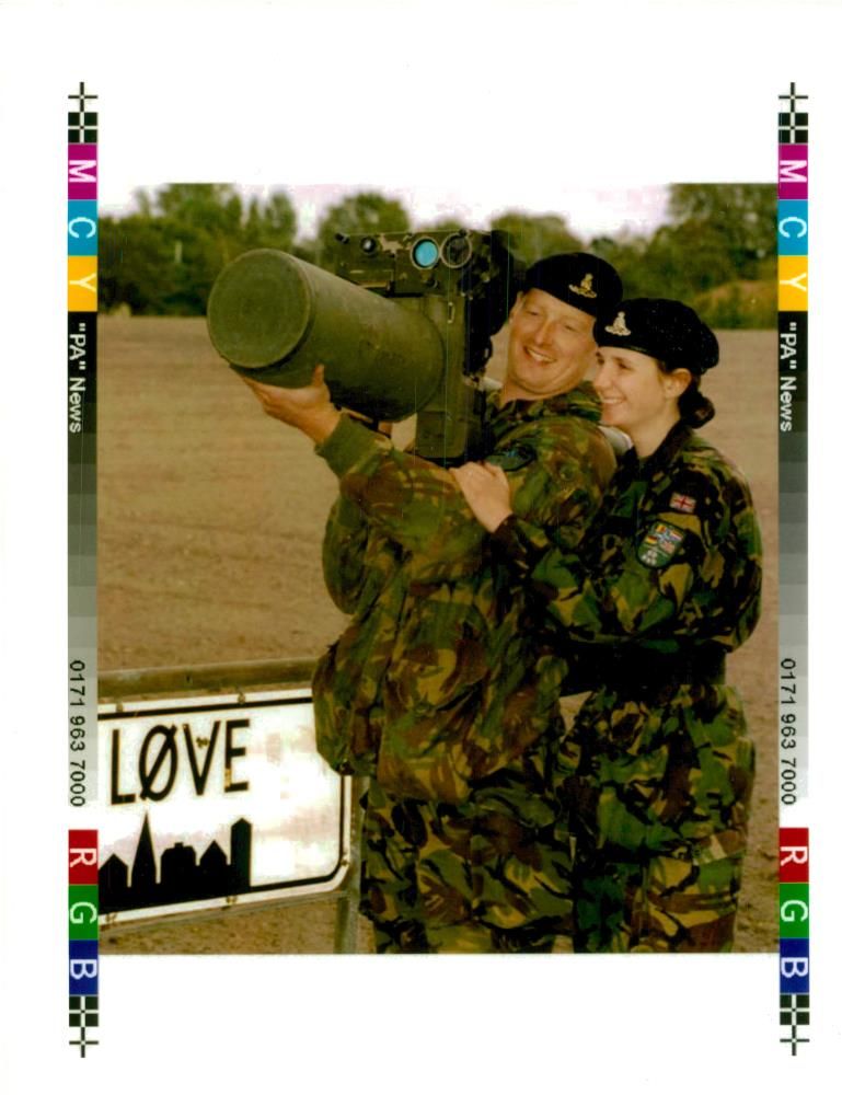 Love struck army gunners on a romantic cruise between england and denmark ann. - Vintage Photograph