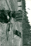 Rumanian officers watching the training of officer. - Vintage Photograph