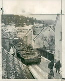 NATO,A column of french tanks. - Vintage Photograph
