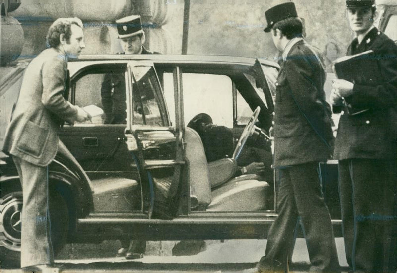 police in paris the Mercedes - Vintage Photograph