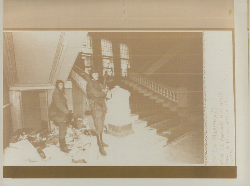 A large crowd of people are seen gathered in a party venue. - Vintage Photograph