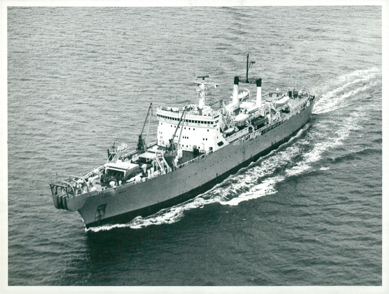 Long line ships. - Vintage Photograph