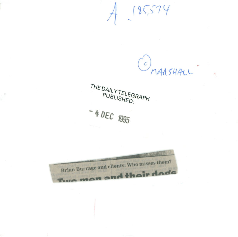 Dog,Brian burrage and clients who misses them. - Vintage Photograph