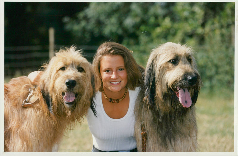 Dogs with Sarah jaconelli. - Vintage Photograph