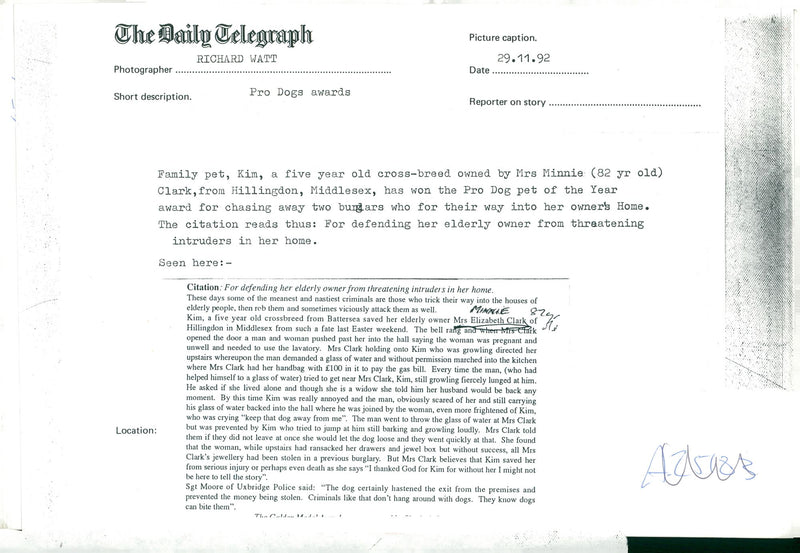 Pro dog award. - Vintage Photograph