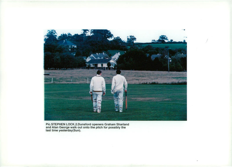 Dunsford Cricket Club: Graham Sharland and Alan George. - Vintage Photograph