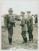 the three military members is standing. - Vintage Photograph