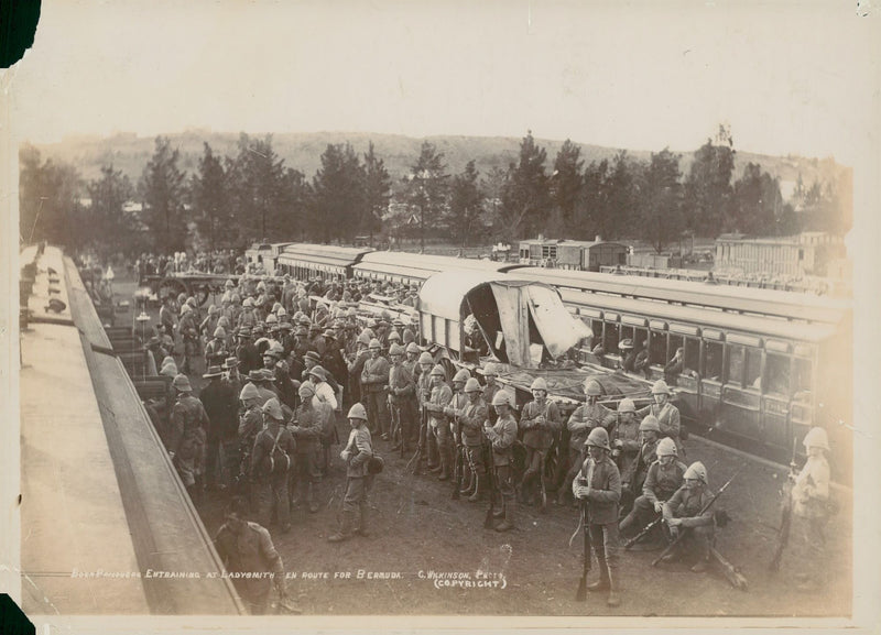 The Soliders on the train. - Vintage Photograph