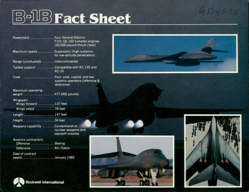 B-1B - Vintage Photograph