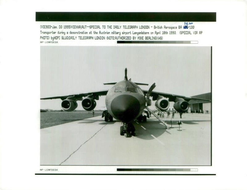 The bae 146-100 the military base near vienna. - Vintage Photograph