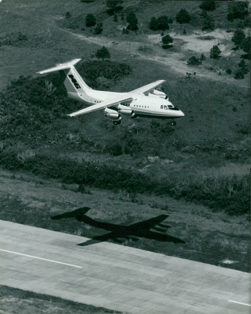 Airlines bae 146 jetliner. - Vintage Photograph