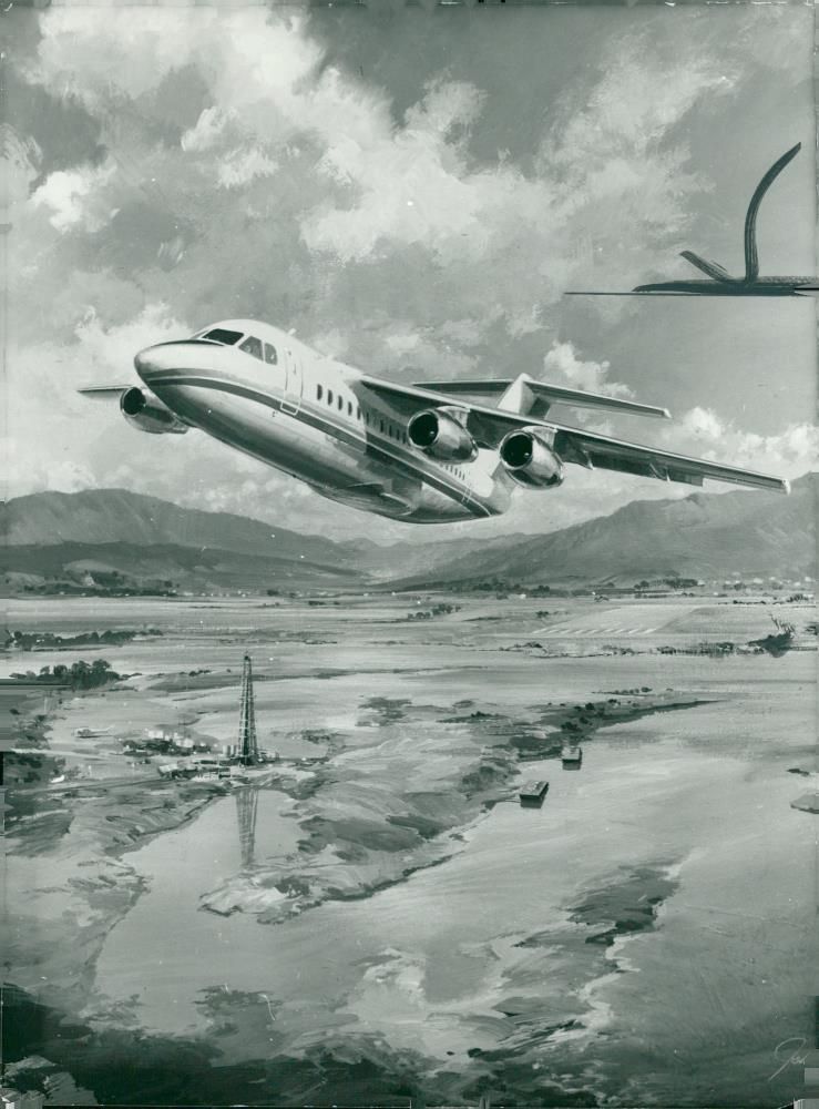 A drawing of the british aerospace 146. - Vintage Photograph