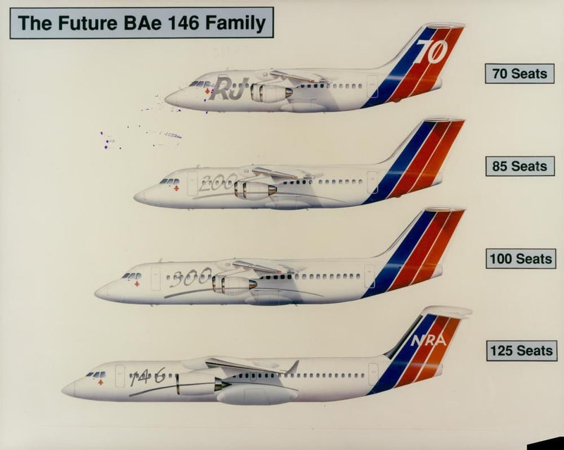 The bae 146 family of jetliners. - Vintage Photograph