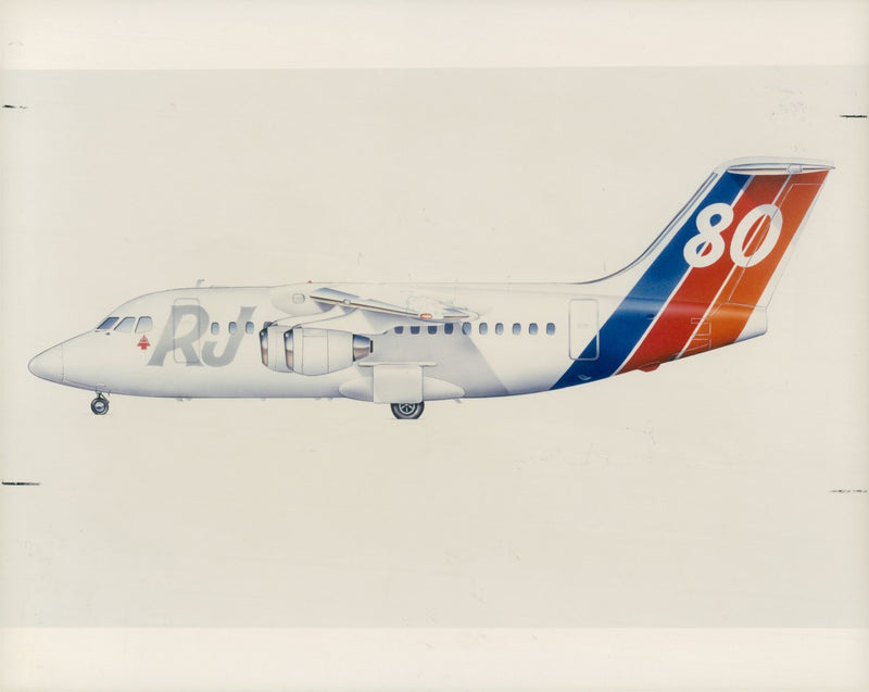 Artists impression of the RJ80 variant of the bae 146. - Vintage Photograph