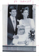 Sebastian Coe and wife nicolas mcintyre with bridesmaid emma tyrell. - Vintage Photograph
